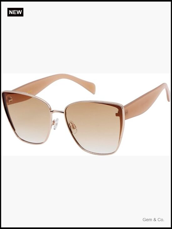 Oversized Cat-Eye Sunglasses Metal Square Frame Fashion UV400 main image 4